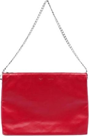 Celine Pre-owned Soft Trio - Dames - Vintage Clutch - Rood - ONE Size - Leer - Vintage
