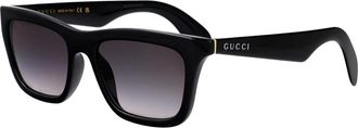 Gucci Rechthoekige Zonnebril - Heren - Zonnebrillen - Zwart - 53 MM - Accessoires
