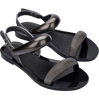 Melissa Eclipse Slingback Sandal in Black/Silver at Nordstrom Rack, Size 10