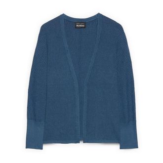 Fiorella Rubino Gebreide vest met denim-effect - Dames - Vesten - Blauw - Xs/S - Denim - Truien & Vesten