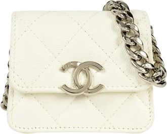 Chanel Pre-owned Mini Bags, female, White, Size: ONE SIZE Pre-owned Matelasse Shoulder Bag