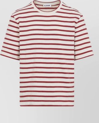 Jil Sander cotton crew neck striped t shirt