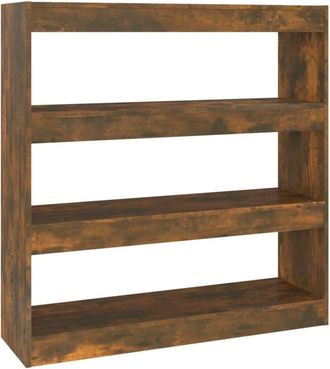 vidaXL Book Cabinet/Room Divider Smoked Oak 100x30x103 cm Vidaxl
