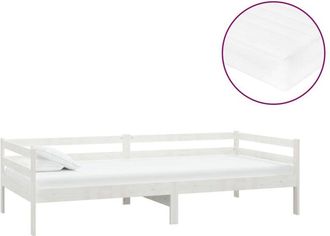 Les Tendances Les Tendances - Sof&aacute; Cama Con Colch&oacute;n Madera De Pino Maciza Blanco 90x200 Cm Vidaxl
