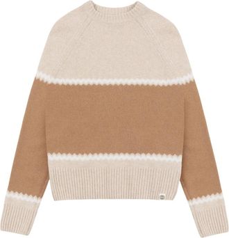 Colmar Wol trui met jacquardpatroon - Dames - Outdoor shirts - Beige - S - Wol - Fitness