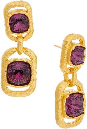 Oscar De La Renta Oscar De La Renta Rectangle Crystal Double Drop Earrings