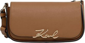 Karl Lagerfeld K/Signature Small Crossbody Bag - Dames - Schoudertassen - Bruin - ONE Size - Leer - Tassen