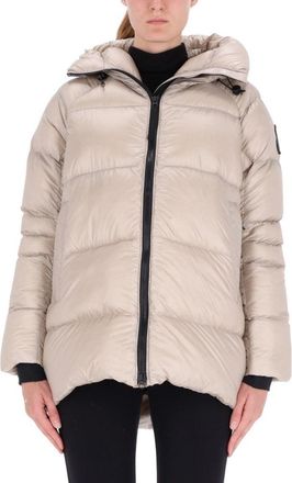 Canada Goose Ivory Puffer Jacket With High Collar