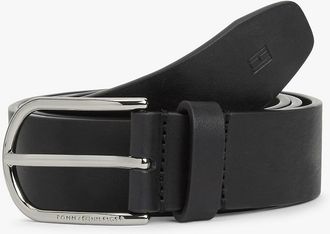 Tommy Hilfiger Mens Round Buckle Smooth Leather Belt - Black - 40