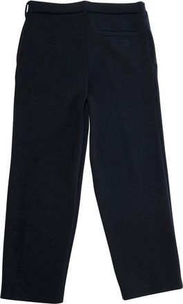 Emporio Armani Boys Blue Pants With Belt Loops And Logo Patch Polyester Trousers