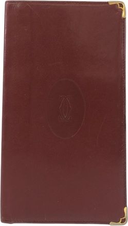Cartier Bordeaux Leather Long Wallet (Bi-Fold) (Pre-Owned)