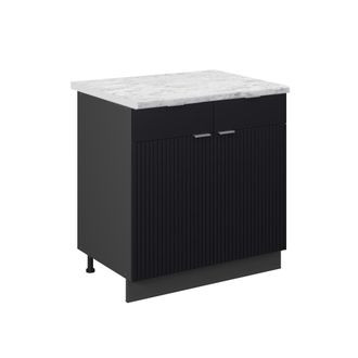 Vicco Mueble Bajo De Cocina Fame-line, Rayas Negras, 80 Cm, Et M&aacute;rmol