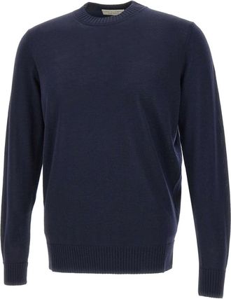FILIPPO DE LAURENTIIS Trui met ronde hals - Heren - Ronde hals truien - Blauw - M - Wol - Truien & Vesten