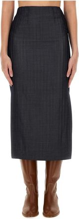 Etro MRW Midi Rok - Dames - Midirokken - Grijs - S - Rokken