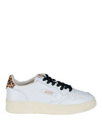 Autry White Medalist Low Leopard Print Leather Sneakers