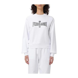 Chiara Ferragni Sweatshirts, female, White, Size: 2XS Relaxed Fit Logo Sweatshirt