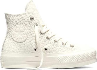 Converse All Star Lift effetto coccodrillo color egret/egret/bianco vintage-Marrone