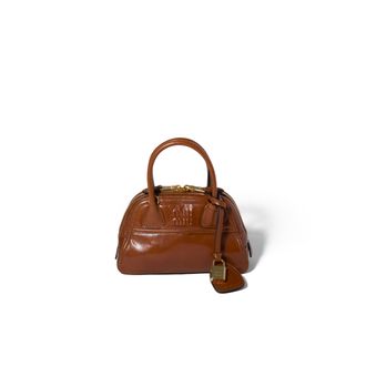 Miu Miu Vivant Glossy Leather Mini-bag, Woman, Palisander