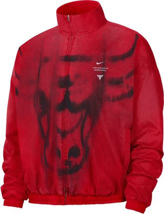 Nike Chicago Bulls Nike Mens Standard Issue Woven Basketball Jacket in Red | II3931-657
