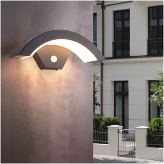 OEM Aplique De Pared Solar Led Para Exteriores, Dise&ntilde;o Moderno Arqueado, Resistente A La Intemperie, Con Sensor De Movimiento Pir, Ideal Para Porches, Jar