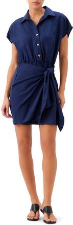 Fifteen Twenty Ryann Linen Blend Shirtdress in Navy at Nordstrom, Size X-Small