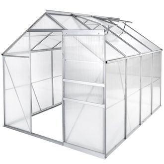 TecTake Aluminium Greenhouse, Uv-Resistant, 185X250X195Cm in Clear | Size: Large