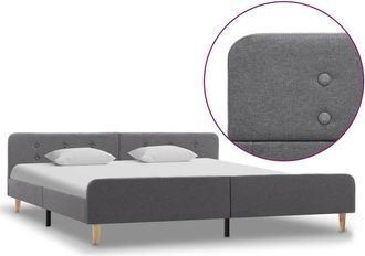 vidaXL Estructura De Cama De Tela Gris Claro 180x200 Cm Vidaxl