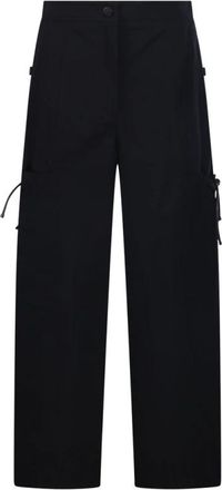 Max Mara Lepre Cargo Broek - Dames - Straight fit broeken - Zwart - XS - Katoen - Broeken
