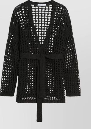 Max Mara knitwear cardigan belted waist open front