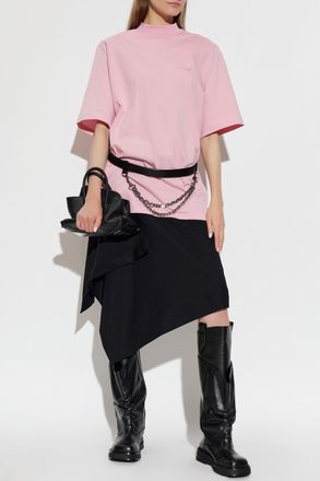 The Attico T-shirt With Shoulder Pads, Womens, Pink