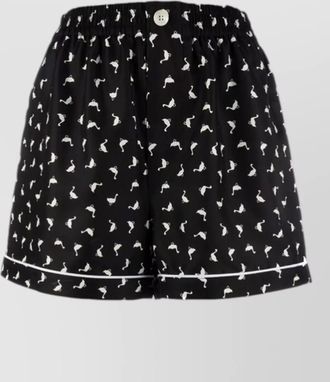 Moschino shorts all over print button detail piping