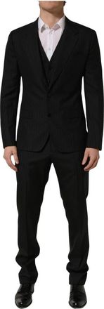 Dolce & Gabbana Slim Fit Formeel 3-delig Pak - Heren - Nette broeken - Grijs - L - Wol - Broeken