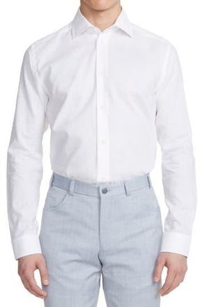 Jack Victor Abbott Contemporary Fit Linen & Cotton Button-Up Shirt in Ecru at Nordstrom Rack, Size X-Large