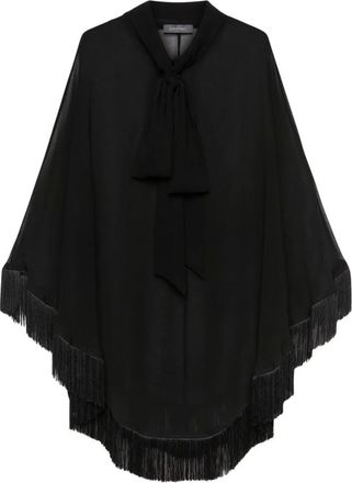 Elena Miro Kaftano elegante con frange - - Jackets - Donna - Nero - S