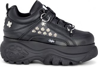 Buffalo Buffalo Womens Black Studded Chunky Platform Fashion Trainers - 1339-14-PUNK