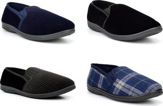 Generic Mens Slip On Slippers Size 6 Boys Slipper Size 14 Carpet Slippers Mens Extra Large Slipper Extra Large Sizes Slip On Sizes 6-14 Black/Navy 10 UK