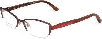 Alexander McQueen Alexander McQueen, Glasses, female, Brown, Size: ONE SIZE Burgundy and Red Metal Frame Watch
