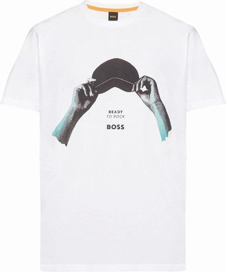 HUGO BOSS Mens Hugo Boss Ready To Rock White T-Shirt - Size: 40