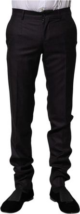 Dolce & Gabbana Zwarte wollen gestreepte formele broek - Heren - Nette broeken - Zwart - XS - Wol - Broeken