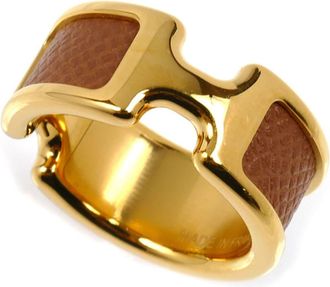 Herm&egrave;s Gold Metal Band Ring (Pre-Owned)