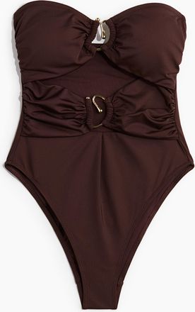 H&M Bandeau-Badeanzug mit wattierten Cups - Brown