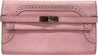 Hermès Pink Swift Leather Long Wallet (Bi-Fold) (Pre-Owned)