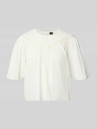 Boss Orange by Hugo Boss BOSS Orange Relaxed Fit Blusenshirt aus reiner Baumwolle Modell C_BENZY in Offwhite, Gr&ouml;&szlig;e 34