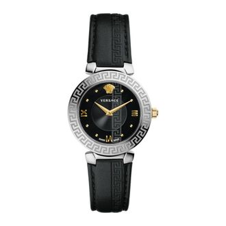Versace Klassiek leren horloge met band - Dames - Horloges - Zwart - ONE Size - Leer - Accessoires