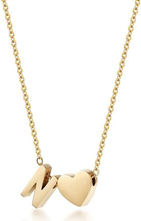 Jane Basch Initial Heart Pendant Necklace in Yellow-N at Nordstrom