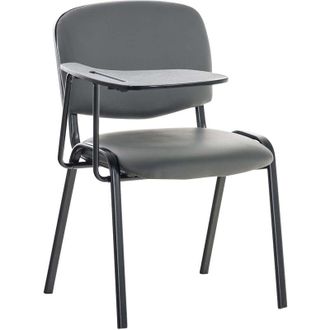 Clp Sedia Ken in similpelle con tavolino ribaltabile grigio