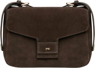 Nero Giardini Velours Schoudertas - Dames - Schoudertassen - Bruin - ONE Size - Su&egrave;de - Tassen