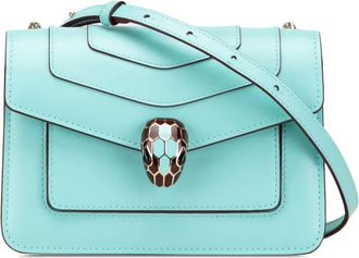 Bulgari 2000-2025 Serpenti Forever leren crossbodytas - Blauw