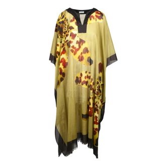 Dries Van Noten Kaftan - Dames - Strandmode - Groen - ONE Size - Katoen - Badmode