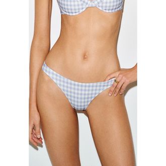 Reformation Campo Bikini Bottoms in Crystal Check at Nordstrom, Size X-Small